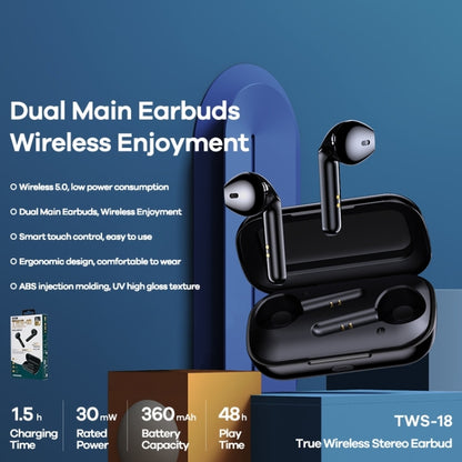 Remax TWS-18 Bluetooth 5.0 True Wireless Stereo Bluetooth Earphone(White) - TWS Earphone by REMAX | Online Shopping South Africa | PMC Jewellery | Buy Now Pay Later Mobicred