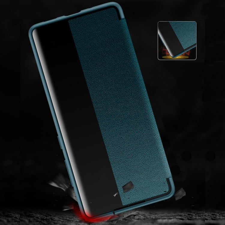 For Samsung Galaxy S20 FE Side Window View Shockproof Horizontal Flip Leather Case(Green) - Galaxy S20 FE Cases by PMC TechLife | Online Shopping South Africa | PMC TechLife