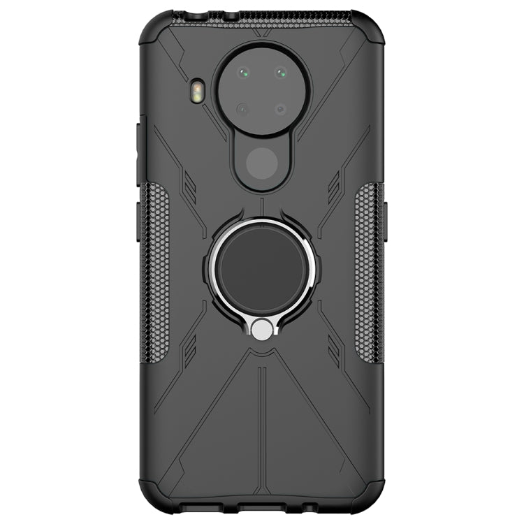 For Nokia 3.4 / 5.4 Machine Armor Bear Shockproof PC + TPU Protective Case with Ring Holder(Black) - Nokia Cases by PMC Jewellery | Online Shopping South Africa | PMC Jewellery