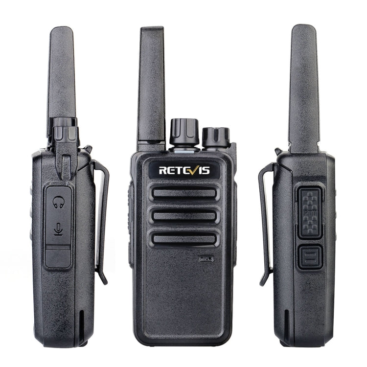 1 Pair RETEVIS RT68 2W 16CHS FRS Two Way Radio Handheld Walkie Talkie, US Plug(Black) - Handheld Walkie Talkie by RETEVIS | Online Shopping South Africa | PMC Jewellery