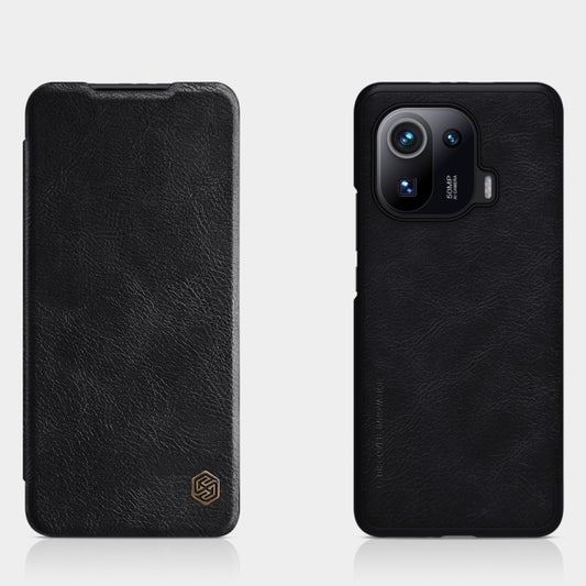 For Xiaomi Mi 11 Pro NILLKIN QIN Series Crazy Horse Texture Horizontal Flip Leather Case with Card Slot(Black) - Xiaomi Cases by NILLKIN | Online Shopping South Africa | PMC Jewellery