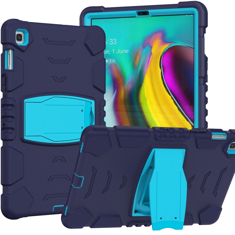 3-Layer Protection Screen Frame + PC + Silicone Shockproof Combination Case with Holder For Samsung Galaxy Tab S5e T720(NavyBlue + Blue) - Tab S5E 10.5 T720 / T725 by PMC Jewellery | Online Shopping South Africa | PMC Jewellery | Buy Now Pay Later Mobicred