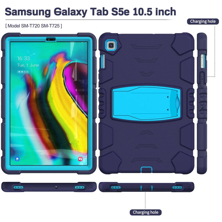 3-Layer Protection Screen Frame + PC + Silicone Shockproof Combination Case with Holder For Samsung Galaxy Tab S5e T720(NavyBlue + Blue) - Tab S5E 10.5 T720 / T725 by PMC Jewellery | Online Shopping South Africa | PMC Jewellery | Buy Now Pay Later Mobicred