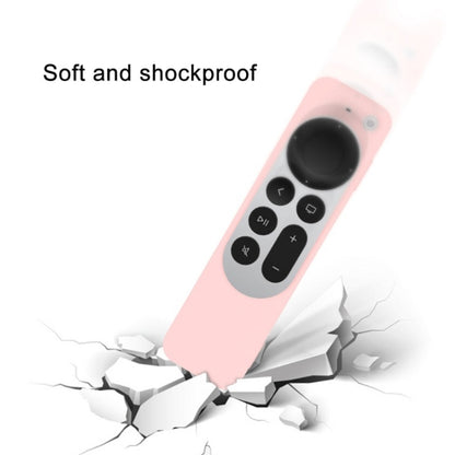 Silicone Protective Case Cover with Rope For Apple TV 4K 4th Siri Remote Controller(White) - Apple TV Accessories by PMC Jewellery | Online Shopping South Africa | PMC Jewellery