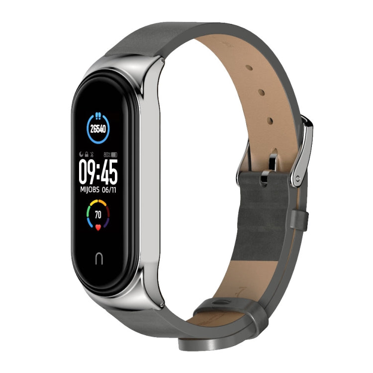 For Xiaomi Mi Band 6 / 5 / 4 / 3 Mijobs CS Microfiber Leather Watch Band(Gray) - free shipping - PMC TechLife - Order now!