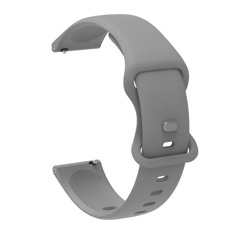 20mm For Amazfit GTS4 / GTS4 mini / GTS3 Universal Inner Back Buckle Perforation Silicone Watch Band(Grey) - Watch Bands by MIJOBS | Online Shopping South Africa | PMC Jewellery | Buy Now Pay Later Mobicred