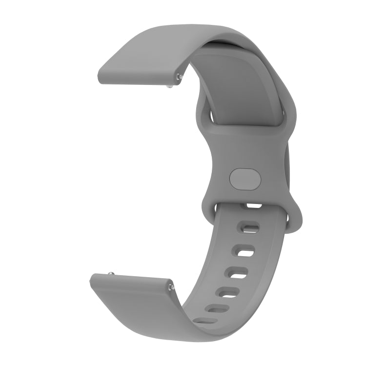 20mm For Amazfit GTS4 / GTS4 mini / GTS3 Universal Inner Back Buckle Perforation Silicone Watch Band(Grey) - Watch Bands by MIJOBS | Online Shopping South Africa | PMC Jewellery | Buy Now Pay Later Mobicred