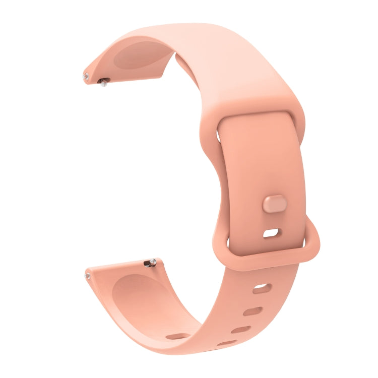 22mm For Xiaomi Haylou RT RS3 LS04 / LS05S Universal Inner Back Buckle Perforation Silicone Watch Band(Pink) - Watch Bands by MIJOBS | Online Shopping South Africa | PMC Jewellery | Buy Now Pay Later Mobicred