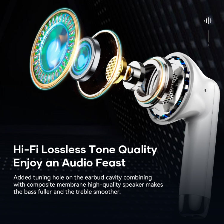 ROCK EB300 Bluetooth 5.1 TWS Stereo Wireless Bluetooth Earphone(White) - TWS Earphone by ROCK | Online Shopping South Africa | PMC TechLife | Buy Now Pay Later Mobicred