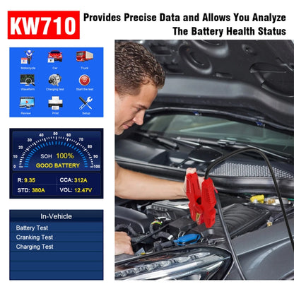 KONNWEI KW710 Car 3.2 inch 6V-24V Lead-acid Battery Tester Support 13 Languages - Code Readers & Scan Tools by KONNWEI | Online Shopping South Africa | PMC Jewellery