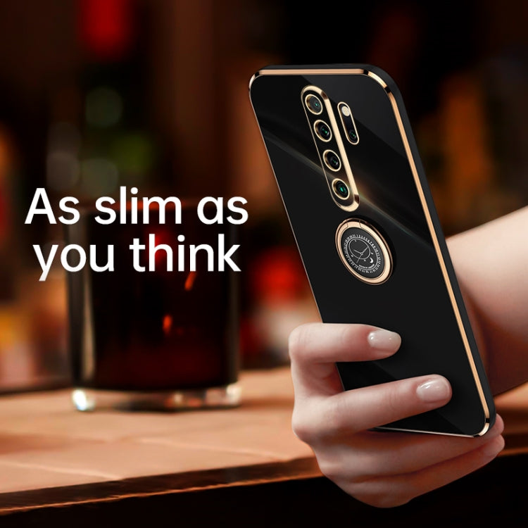 For Xiaomi Redmi Note 8 Pro XINLI Straight Edge 6D Electroplate TPU Phone Case with Ring Holder(Hawthorn Red) - Xiaomi Cases by XINLI | Online Shopping South Africa | PMC TechLife | Buy Now Pay Later Mobicred