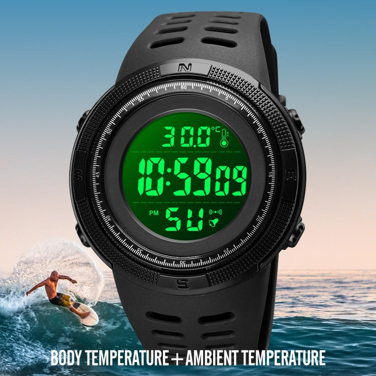 SKMEI 1681 Multifunctional LED Digital Display Luminous Electronic Watch, Support Body / Ambient Temperature Measurement(Blue Black) - LED Digital Watches by SKMEI | Online Shopping South Africa | PMC Jewellery | Buy Now Pay Later Mobicred