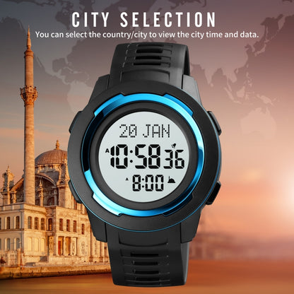 SKMEI 1729 Qibla Calendar Timing Multifunctional LED Digital Display Luminous Electronic Watch(Black) - LED Digital Watches by SKMEI | Online Shopping South Africa | PMC Jewellery | Buy Now Pay Later Mobicred