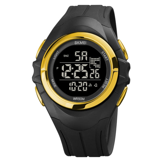 SKMEI 1790 Triplicate Round LED Dual Time Digital Display Luminous Electronic Watch for Men(Gold Black) - LED Digital Watches by SKMEI | Online Shopping South Africa | PMC Jewellery | Buy Now Pay Later Mobicred