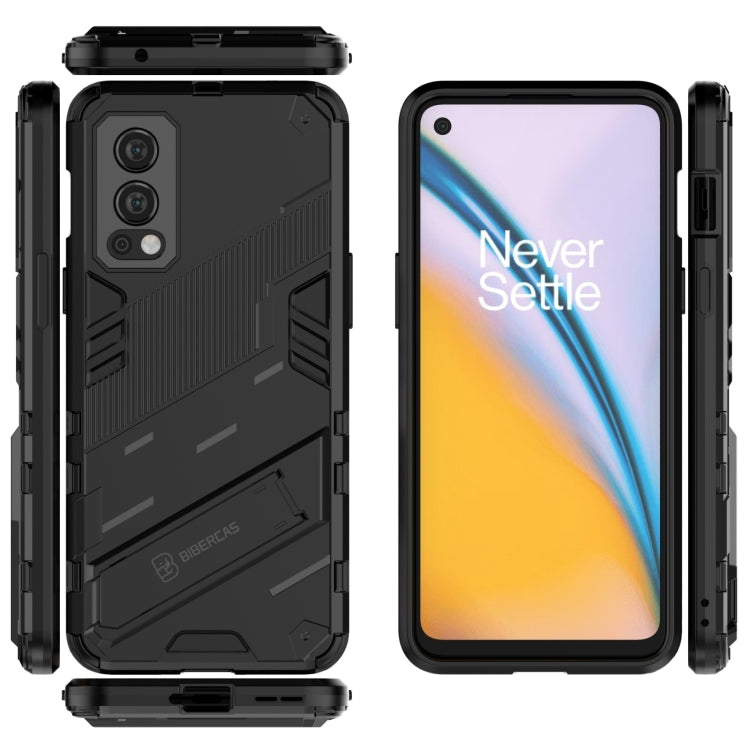For OnePlus Nord 2 5G Punk Armor 2 in 1 PC + TPU Shockproof Case with Invisible Holder(Black) - OnePlus Cases by PMC TechLife | Online Shopping South Africa | PMC TechLife | Buy Now Pay Later Mobicred