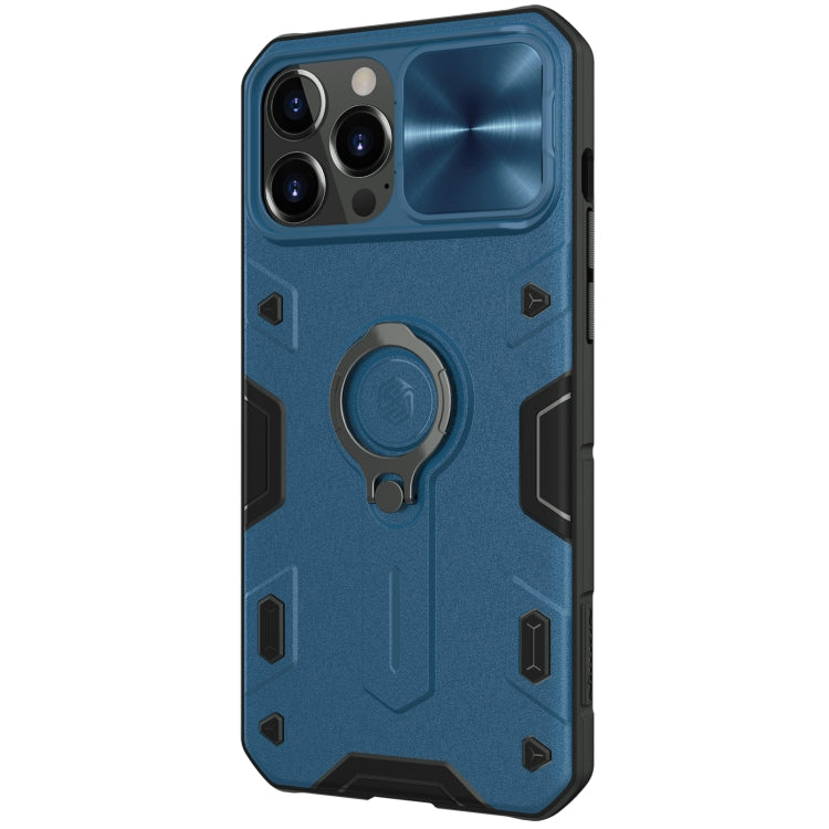 For iPhone 13 Pro NILLKIN Shockproof CamShield Armor Protective Case with Invisible Ring Holder (Blue) - iPhone 13 Pro Cases by NILLKIN | Online Shopping South Africa | PMC Jewellery