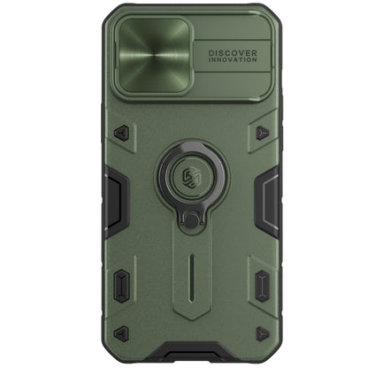 For iPhone 13 Pro Max NILLKIN Shockproof CamShield Armor Protective Case with Invisible Ring Holder (Green) - iPhone 13 Pro Max Cases by NILLKIN | Online Shopping South Africa | PMC Jewellery