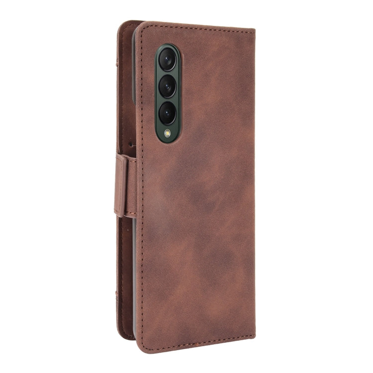 For Samsung Galaxy Z Fold3 5G Skin Feel Calf Pattern Horizontal Flip Leather Case with Holder & Card Slots & Photo Frame(Brown) - Galaxy Phone Cases by GKK | Online Shopping South Africa | PMC Jewellery | Buy Now Pay Later Mobicred