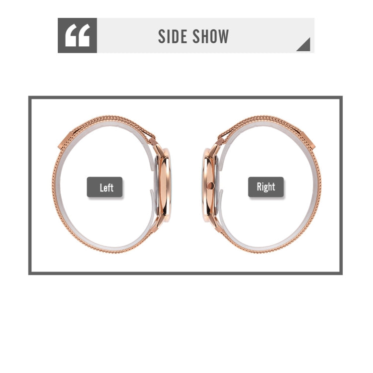 SKMEI 9197 Simple Non-scale Dial Metal Mesh Belt Quartz Watch for Ladies(Rose Gold White Surface) - Metal Strap Watches by SKMEI | Online Shopping South Africa | PMC Jewellery | Buy Now Pay Later Mobicred