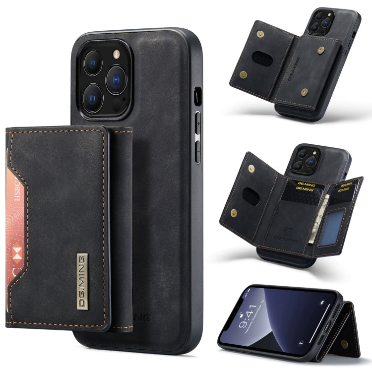 For iPhone 13 Pro DG.MING M2 Series 3-Fold Card Bag Shockproof Case with Wallet & Holder Function (Black) - iPhone 13 Pro Cases by DG.MING | Online Shopping South Africa | PMC Jewellery | Buy Now Pay Later Mobicred