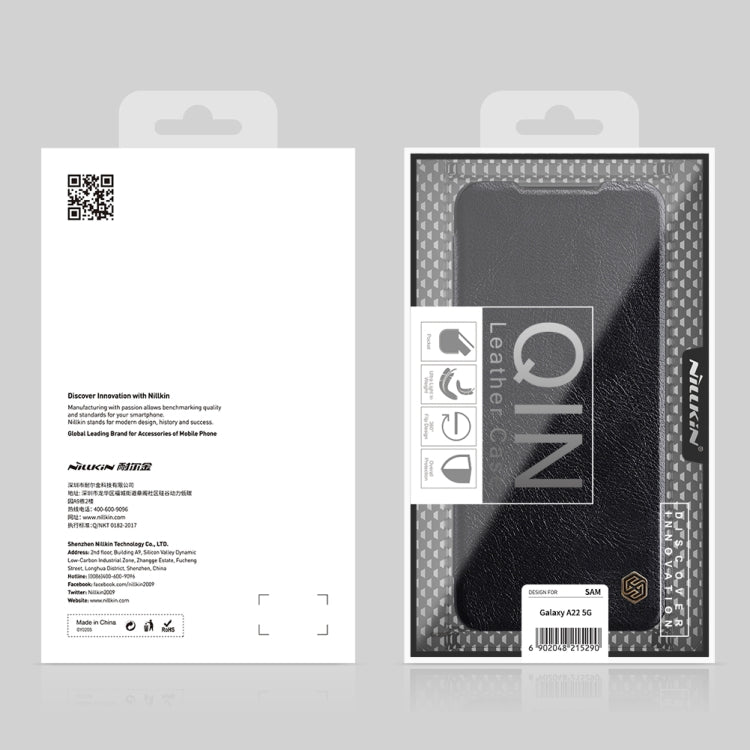 For Huawei P50 NILLKIN QIN Series Crazy Horse Texture Horizontal Flip Leather Case with Card Slot(Black) - Huawei Cases by NILLKIN | Online Shopping South Africa | PMC Jewellery | Buy Now Pay Later Mobicred