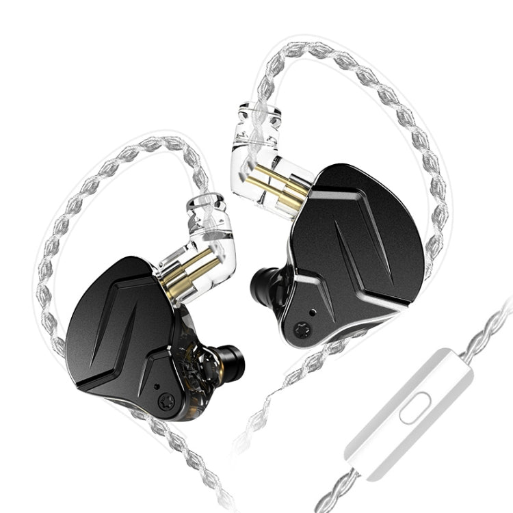 KZ ZSN Pro X Ring Iron Hybrid Drive Metal In-ear Wired Earphone, Mic Version(Black) - In Ear Wired Earphone by KZ | Online Shopping South Africa | PMC Jewellery