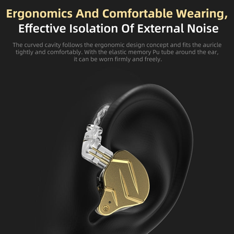 KZ ZSN Pro X Ring Iron Hybrid Drive Metal In-ear Wired Earphone, Mic Version(Gold) - In Ear Wired Earphone by KZ | Online Shopping South Africa | PMC Jewellery | Buy Now Pay Later Mobicred