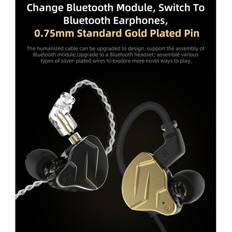 KZ ZSN Pro X Ring Iron Hybrid Drive Metal In-ear Wired Earphone, Mic Version(Gold) - In Ear Wired Earphone by KZ | Online Shopping South Africa | PMC Jewellery | Buy Now Pay Later Mobicred