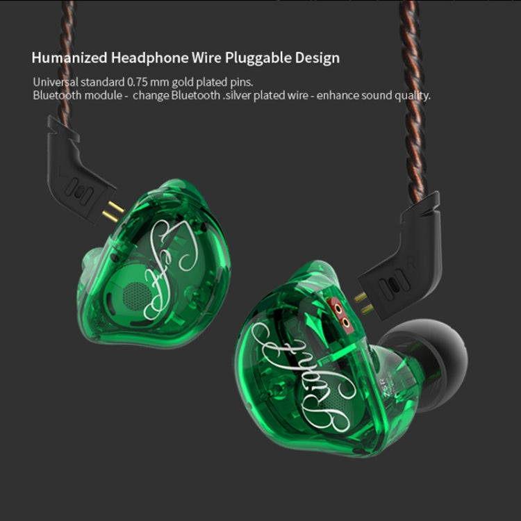 KZ ZSR 6-unit Ring Iron In-ear Wired Earphone, Standard Version(Green) - In Ear Wired Earphone by KZ | Online Shopping South Africa | PMC Jewellery | Buy Now Pay Later Mobicred