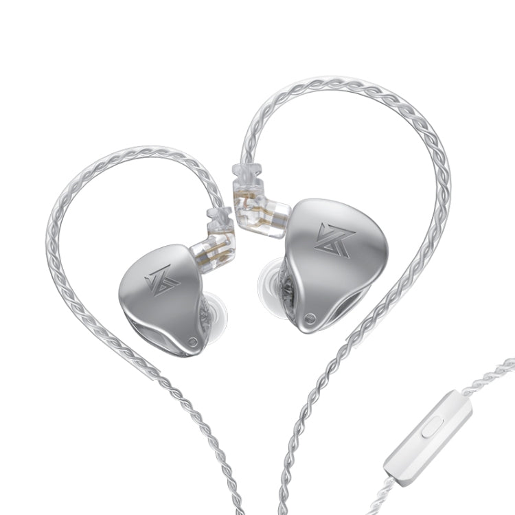 KZ AST 24-unit Balance Armature Monitor HiFi In-Ear Wired Earphone With Mic(Silver) - In Ear Wired Earphone by KZ | Online Shopping South Africa | PMC Jewellery | Buy Now Pay Later Mobicred