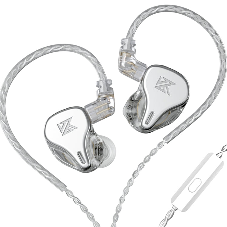 KZ DQ6 3-unit Dynamic HiFi In-Ear Wired Earphone With Mic(Silver) - In Ear Wired Earphone by KZ | Online Shopping South Africa | PMC Jewellery | Buy Now Pay Later Mobicred