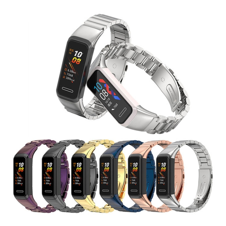 For Huawei Band 4 / Honor Band 5i MIJOBS Three Strains Stainless Steel Watch Band(Gold) - Watch Bands by MIJOBS | Online Shopping South Africa | PMC Jewellery | Buy Now Pay Later Mobicred