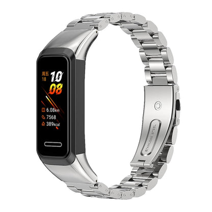 For Huawei Band 4 / Honor Band 5i MIJOBS Three Strains Stainless Steel Watch Band(Gold) - Watch Bands by MIJOBS | Online Shopping South Africa | PMC Jewellery | Buy Now Pay Later Mobicred