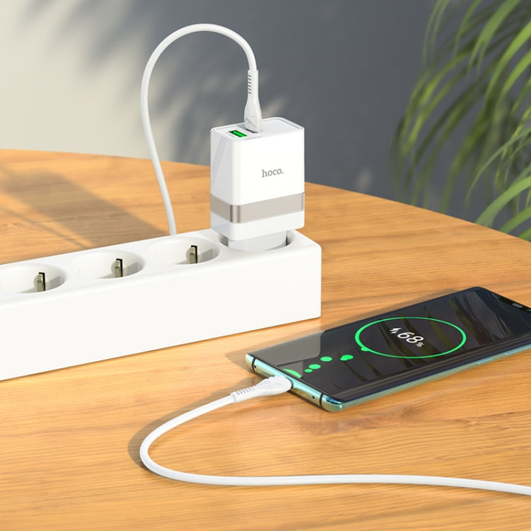 hoco N21 PD 30W Type-C / USB-C + QC 3.0 USB Mini Fast Charger, EU Plug(White) - USB Charger by hoco | Online Shopping South Africa | PMC Jewellery