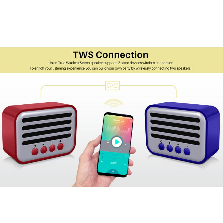 New Rixing NR-102 Mini TWS Bluetooth Speaker(Blue) - Mini Speaker by New Rixing | Online Shopping South Africa | PMC Jewellery