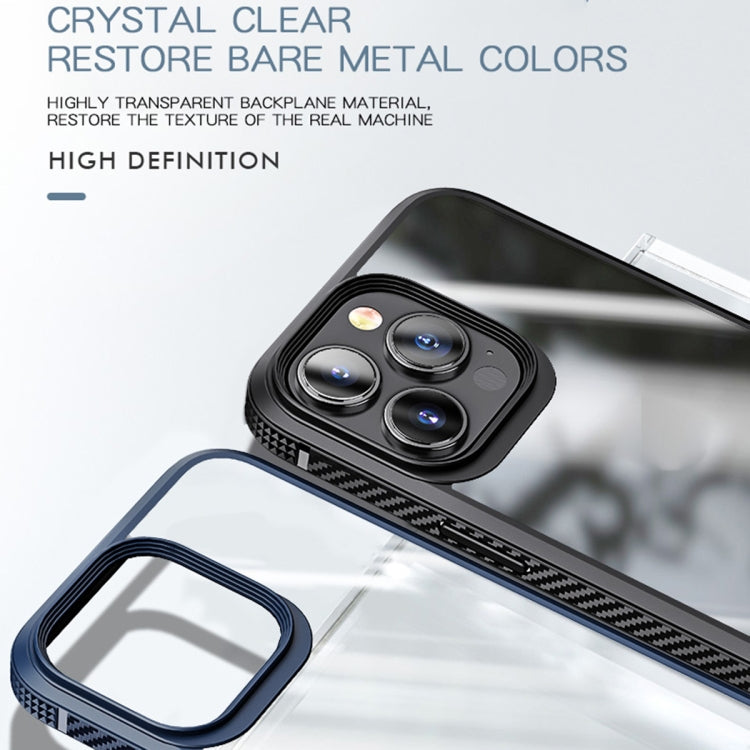 For iPhone 13 Pro Max MG Series Carbon Fiber TPU + Clear PC Four-corner Airbag Shockproof Case (Red) - free shipping - PMC TechLife - Order now!