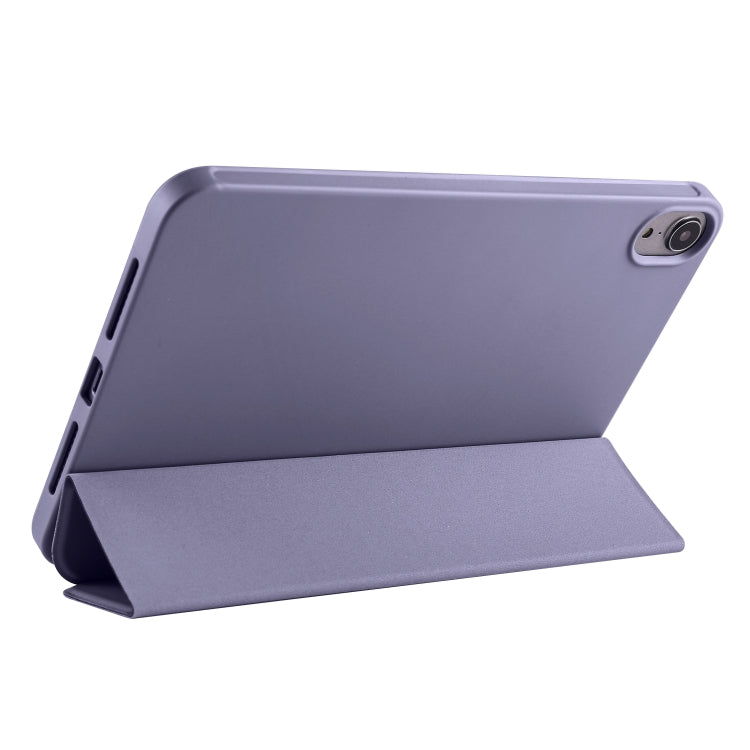 For iPad mini 6 / mini 2024 Honeycomb TPU Leather Tablet Case with 3-Folding Holder(Lavender Gray) - iPad mini 6 Cases by PMC TechLife | Online Shopping South Africa | PMC TechLife | Buy Now Pay Later Mobicred