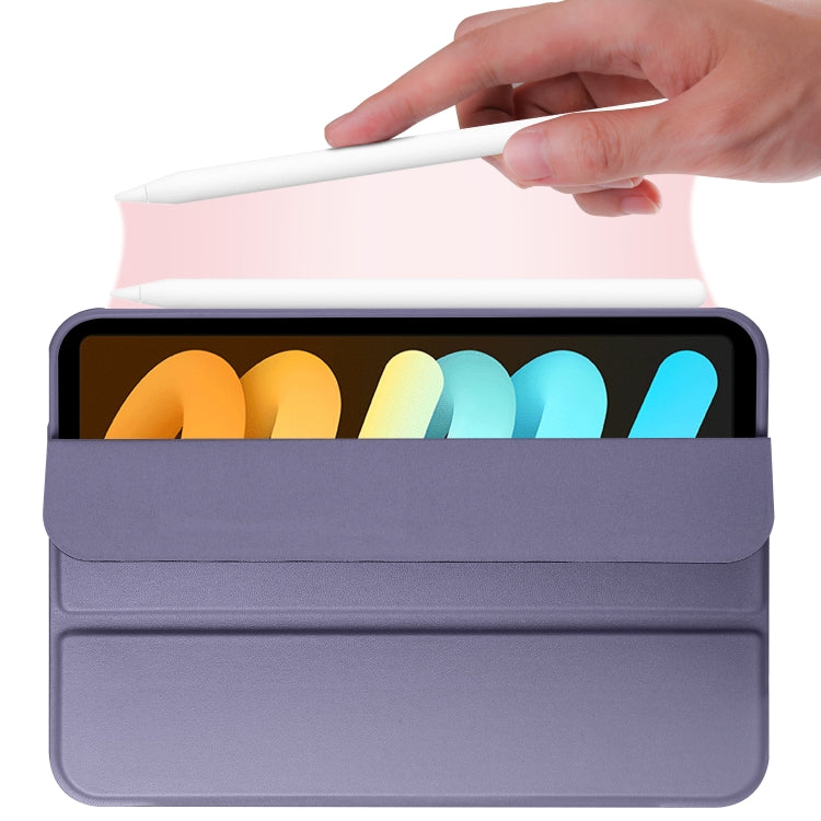 For iPad mini 6 / mini 2024 Honeycomb TPU Leather Tablet Case with 3-Folding Holder(Lavender Gray) - iPad mini 6 Cases by PMC TechLife | Online Shopping South Africa | PMC TechLife | Buy Now Pay Later Mobicred
