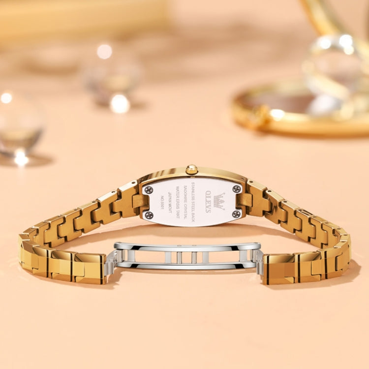 OLEVS 5501 Diamond Small Dial Tungsten Steel Bracelet Quartz Watch for Ladies(Gold) - Metal Strap Watches by OLEVS | Online Shopping South Africa | PMC Jewellery | Buy Now Pay Later Mobicred