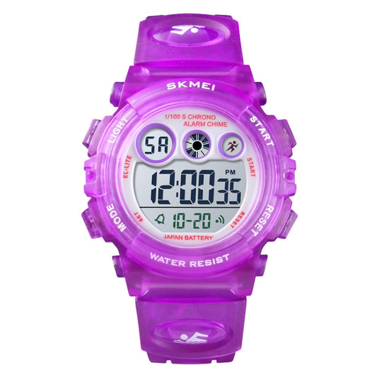 SKMEI 1451 LED Digital Stopwatch Chronograph Luminous Children Sports Electronic Watch(Transparent Purple) - LED Digital Watches by SKMEI | Online Shopping South Africa | PMC Jewellery | Buy Now Pay Later Mobicred