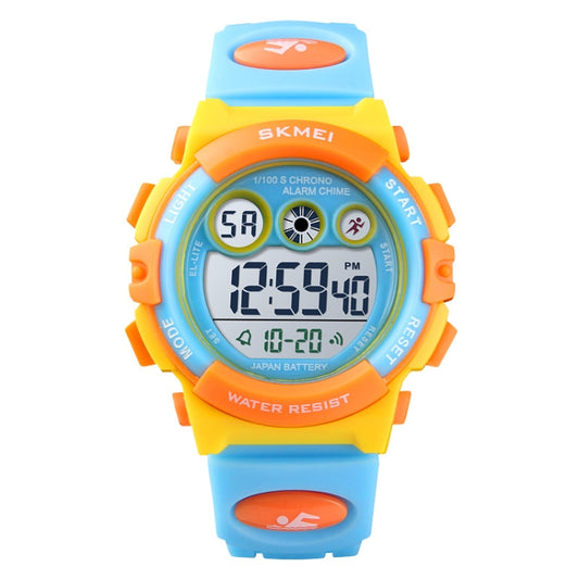 SKMEI 1451 LED Digital Stopwatch Chronograph Luminous Children Sports Electronic Watch(Yellow Shell Blue Circle) - LED Digital Watches by SKMEI | Online Shopping South Africa | PMC Jewellery | Buy Now Pay Later Mobicred