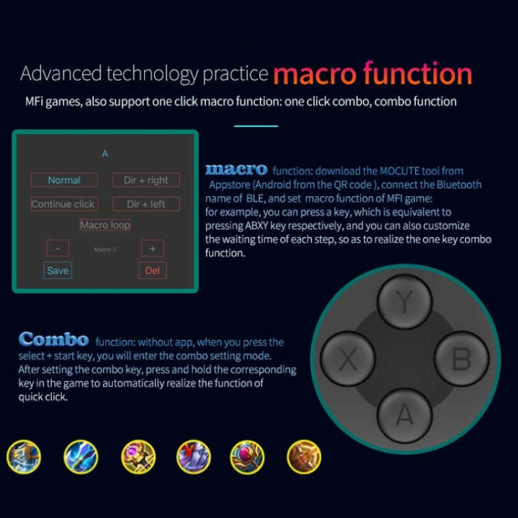 MOCUTE 060 Stretch Dual Joystick Bluetooth Gamepad For Android & iOS(Red+Blue) - Controller Gamepad by PMC TechLife | Online Shopping South Africa | PMC TechLife