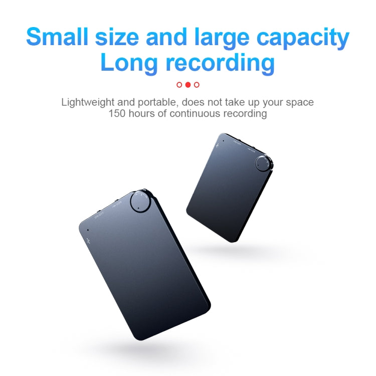 K2 Portable Ultra-thin Card Voice Recorder, Capacity:4GB(Black) -  by PMC TechLife | Online Shopping South Africa | PMC TechLife