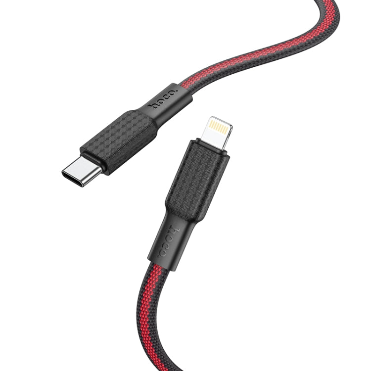 hoco X69 8 Pin Jaeger PD Charging Data Cable, Length: 1m(Black Red) - Normal Style Cable by hoco | Online Shopping South Africa | PMC Jewellery