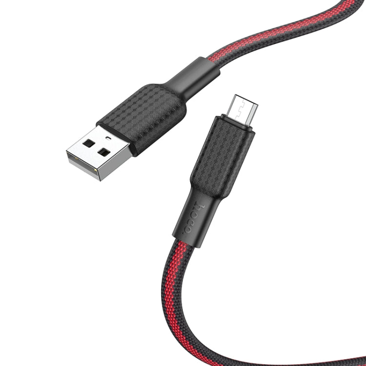 hoco X69 Micro USB Jaeger Charging Data Cable, Length: 1m(Black Red) - Micro USB Cable by hoco | Online Shopping South Africa | PMC Jewellery