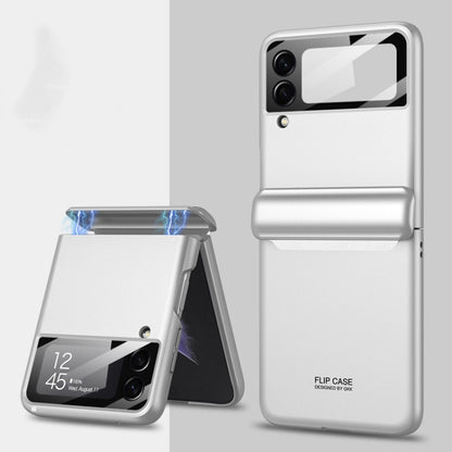 For Samsung Galaxy Z Flip3 5G GKK Magnetic Hinge Full Coverage Phone Case(Silver) - Galaxy Phone Cases by GKK | Online Shopping South Africa | PMC Jewellery | Buy Now Pay Later Mobicred