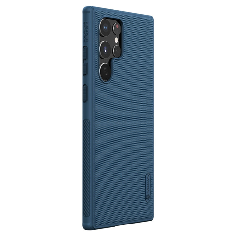 For Samsung Galaxy S22 Ultra 5G NILLKIN Super Frosted Shield Pro PC + TPU Phone Case(Blue) - Galaxy S22 Ultra 5G Cases by NILLKIN | Online Shopping South Africa | PMC Jewellery