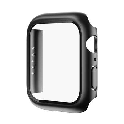 ROCK 2 in 1 PC Frame + Tempered Glass Protector Case For Apple Watch Series 9 / 8 / 7 45mm(Black) - Watch Cases by ROCK | Online Shopping South Africa | PMC Jewellery | Buy Now Pay Later Mobicred