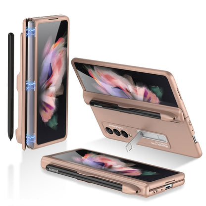 For Samsung Galaxy Z Fold3 5G GKK Magnetic Full Coverage Phone Flip Case with Pen Slot(Gold) - Galaxy Phone Cases by GKK | Online Shopping South Africa | PMC Jewellery | Buy Now Pay Later Mobicred