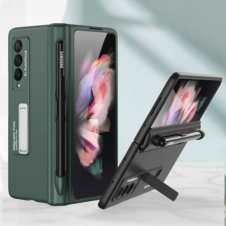 For Samsung Galaxy Z Fold3 5G GKK Magnetic Full Coverage Phone Flip Case with Pen Slot(Black) - Galaxy Phone Cases by GKK | Online Shopping South Africa | PMC Jewellery | Buy Now Pay Later Mobicred